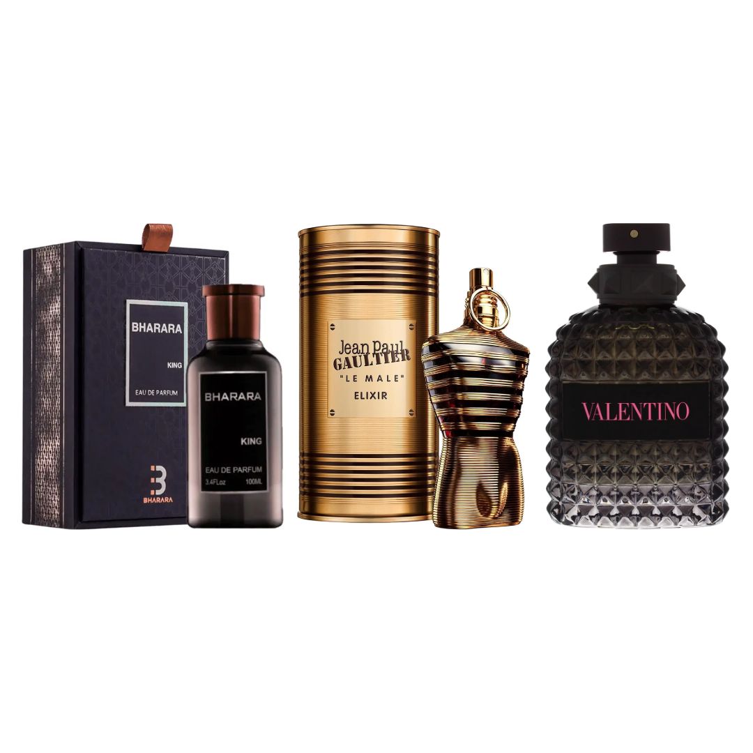 Combo Exclusivo Bharara + Valentino Born + Elixir Lattafa